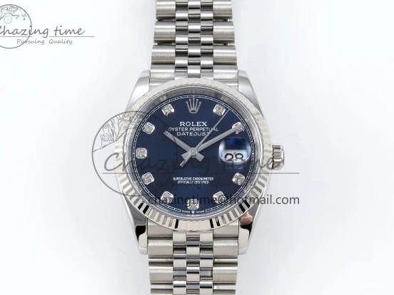 VR3235 Bracelet 126234 1:1 Jubilee Dial 36 904L Steel Edition SS Blue on DateJust APF Diamonds Best 0204